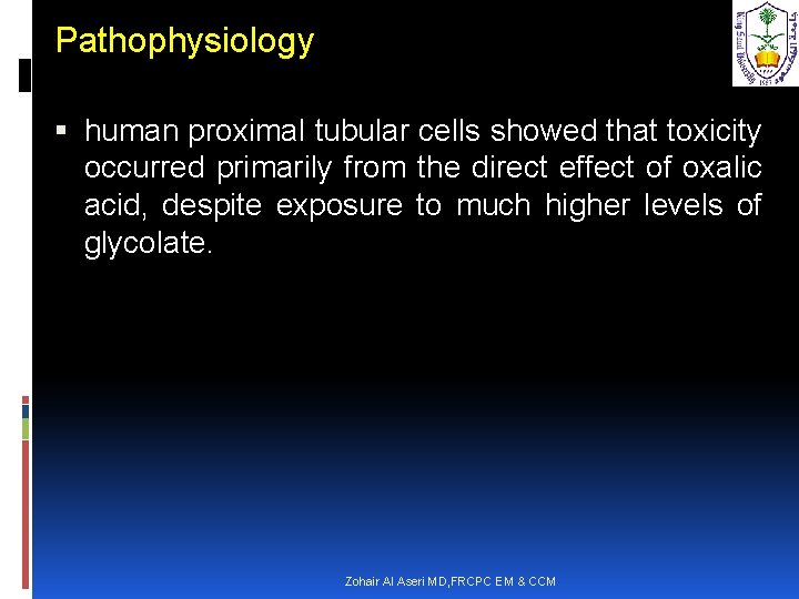 Pathophysiology human proximal tubular cells showed that toxicity occurred primarily from the direct effect