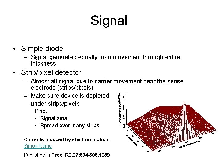 Signal • Simple diode – Signal generated equally from movement through entire thickness •