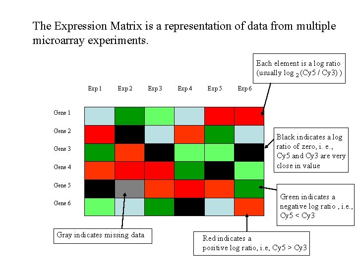 The Expression Matrix is a representation of data from multiple microarray experiments. Each element