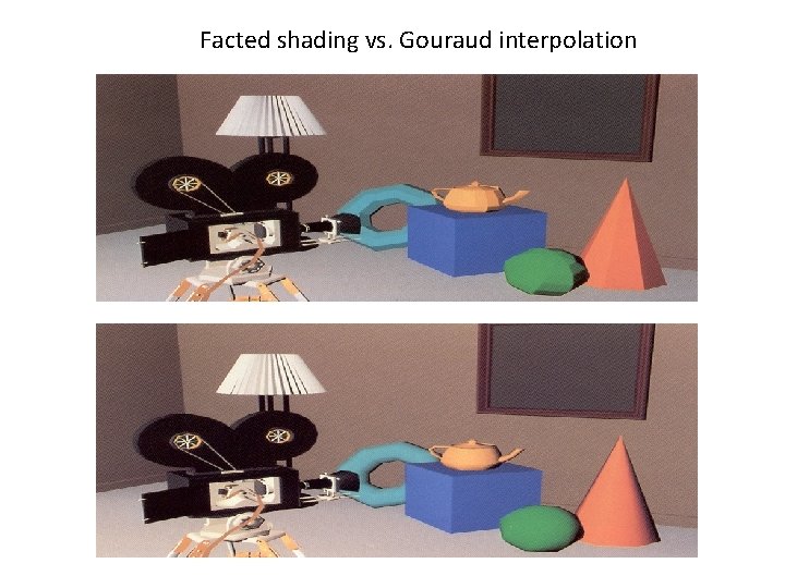 Facted shading vs. Gouraud interpolation 