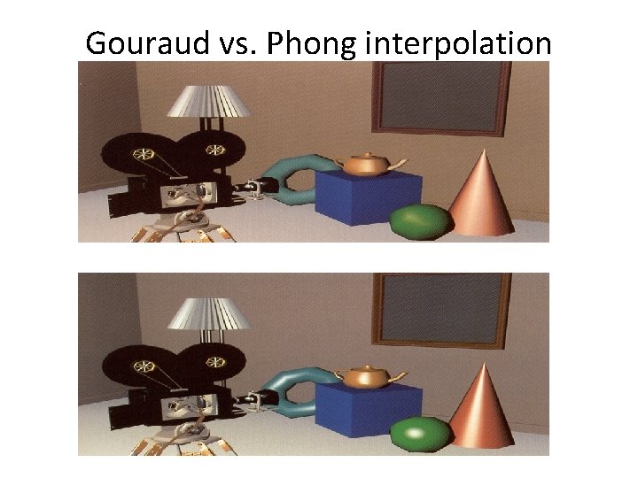 Gouraud vs. Phong interpolation 