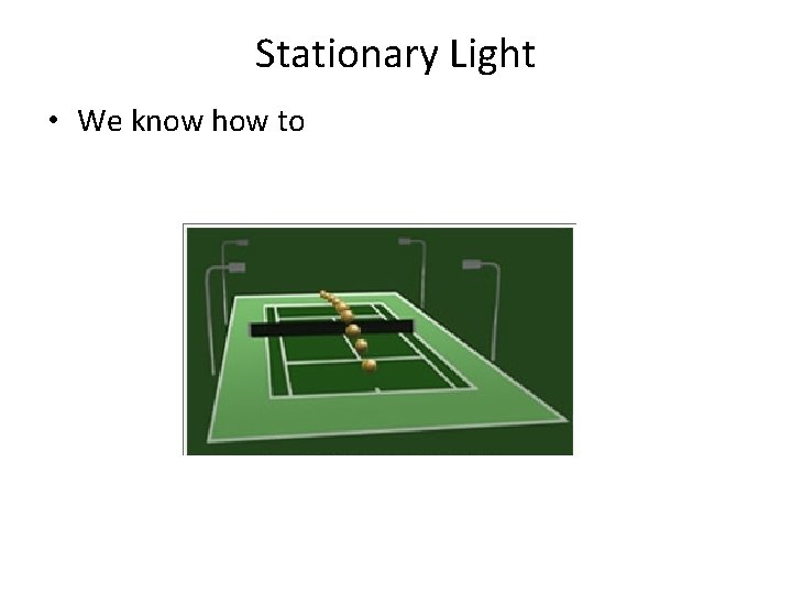 Stationary Light • We know how to 