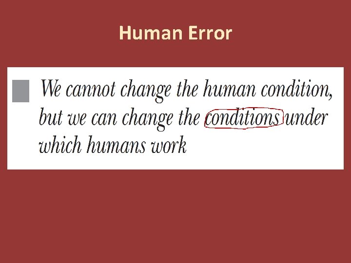 Human Error Human Error