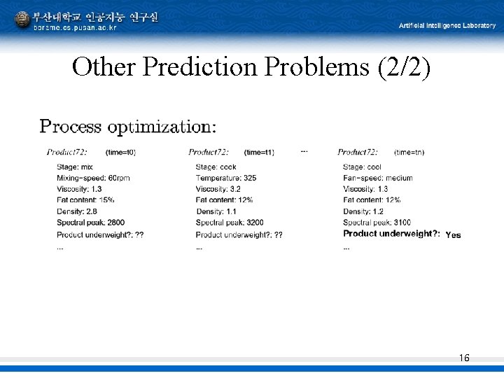 Other Prediction Problems (2/2) 16 