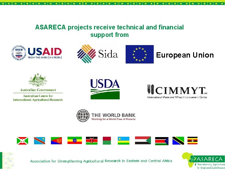 ASARECA projects receive technical and financial support from European Union 