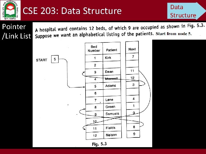 CSE 203: Data Structure Pointer /Link List Data Structure 