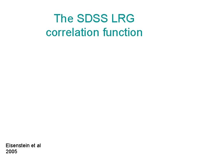 The SDSS LRG correlation function Eisenstein et al 2005 