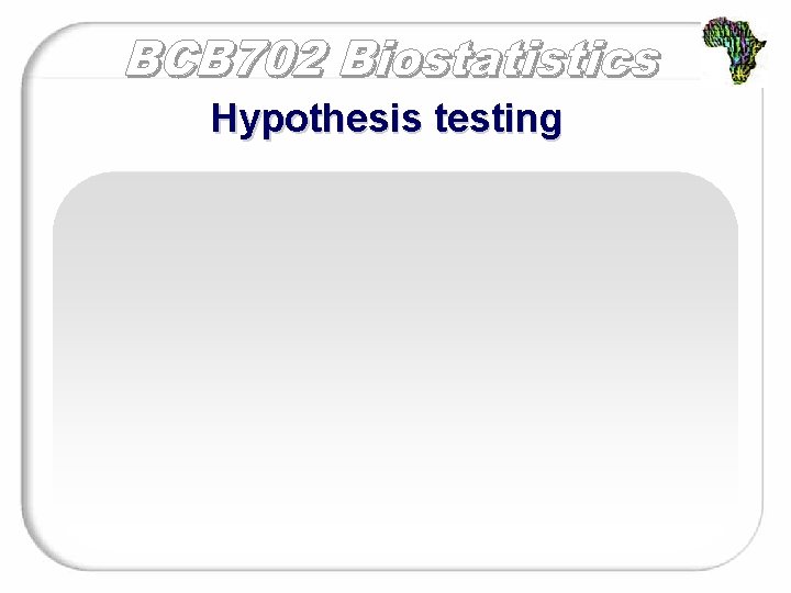 Hypothesis testing 