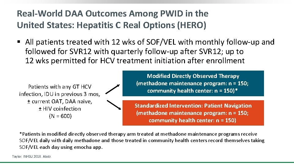 Real-World DAA Outcomes Among PWID in the United States: Hepatitis C Real Options (HERO)