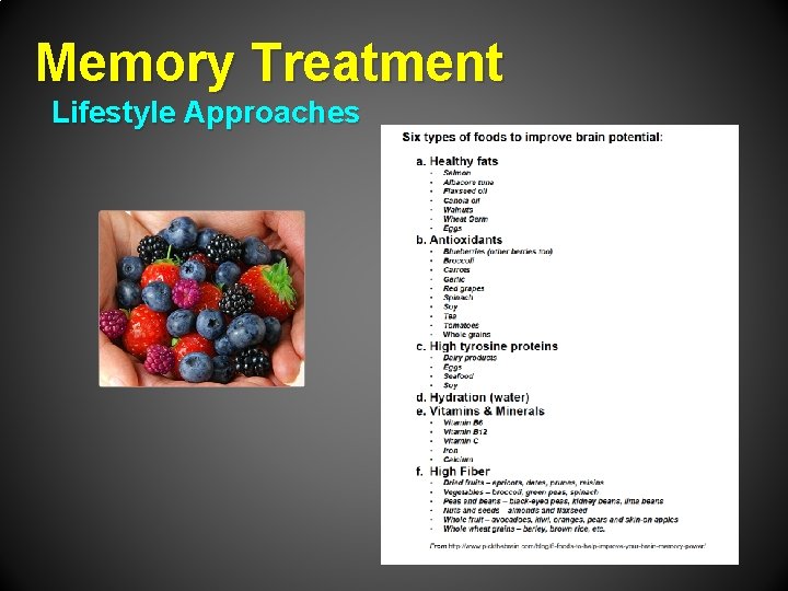 Memory Treatment Lifestyle Approaches 