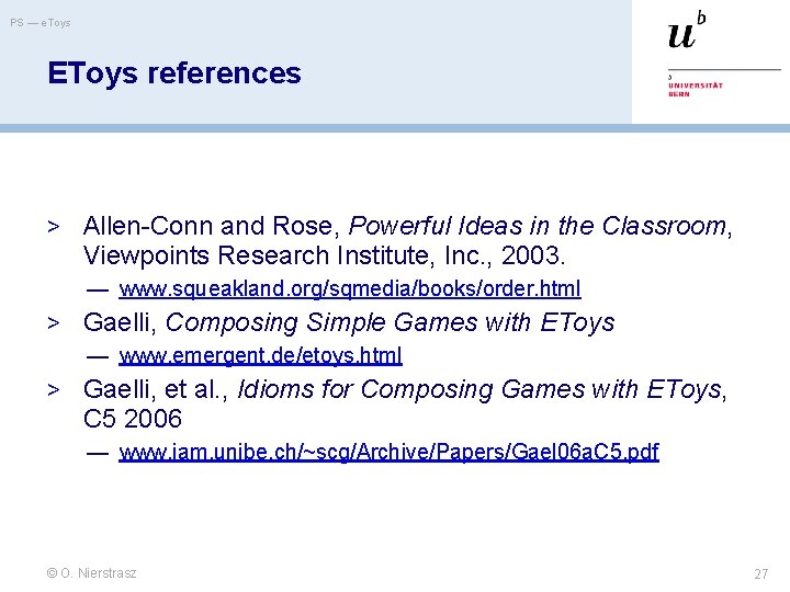 PS — e. Toys EToys references > Allen-Conn and Rose, Powerful Ideas in the