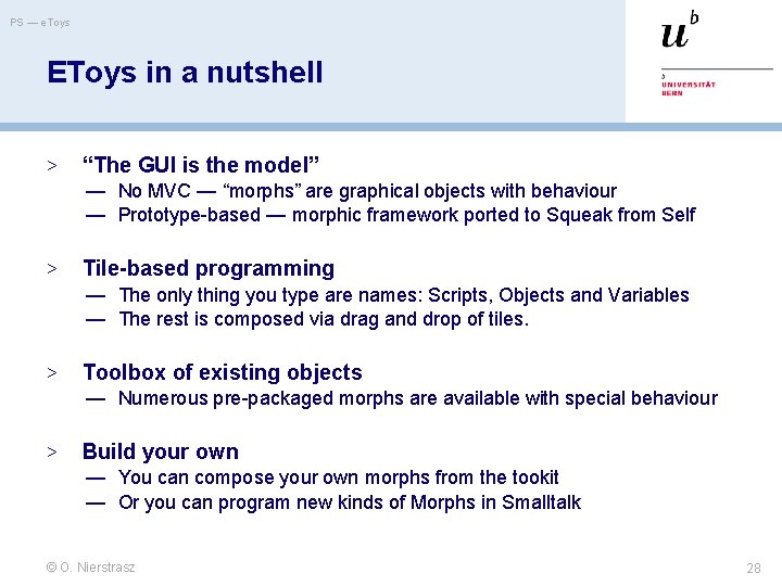 PS — e. Toys EToys in a nutshell > “The GUI is the model”