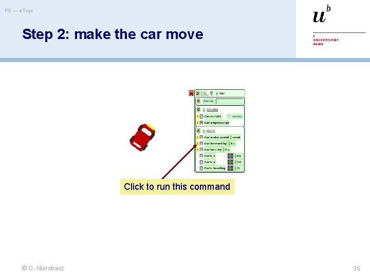 PS — e. Toys Step 2: make the car move Click to run this