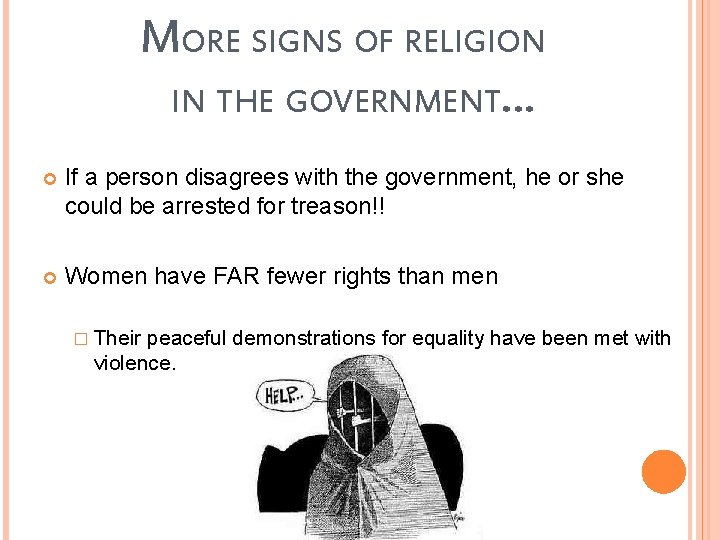 MORE SIGNS OF RELIGION IN THE GOVERNMENT… If a person disagrees with the government,