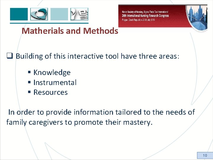 Matherials and Methods q Building of this interactive tool have three areas: § Knowledge