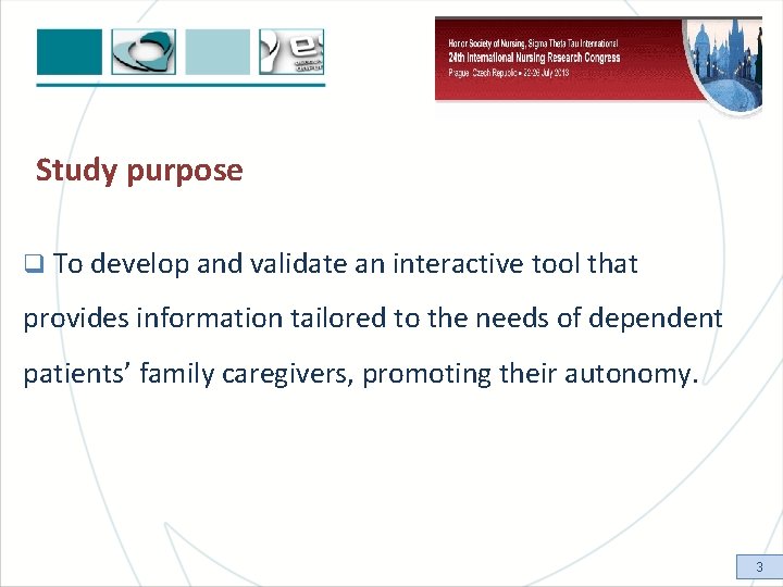 Study purpose q To develop and validate an interactive tool that provides information tailored