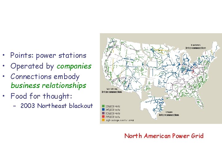  • Points: power stations • Operated by companies • Connections embody business relationships