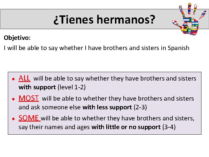 ¿Tienes hermanos? Objetivo: I will be able to say whether I have brothers and