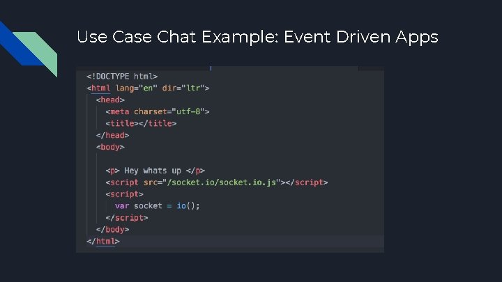 Use Case Chat Example: Event Driven Apps 