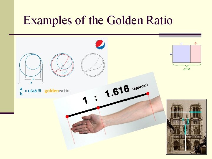 Examples of the Golden Ratio Examples of the Golden Ratio