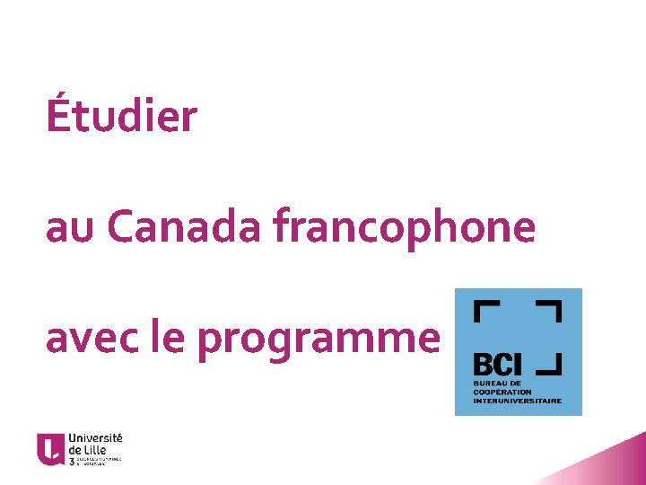 Étudier au Canada francophone avec le programme 