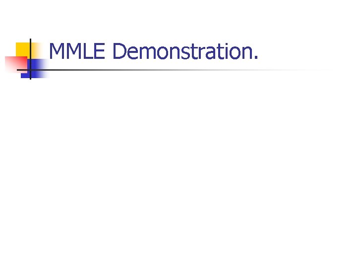 MMLE Demonstration. 
