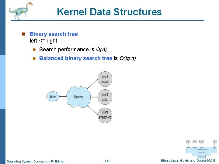 Kernel Data Structures n Binary search tree left <= right l Search performance is