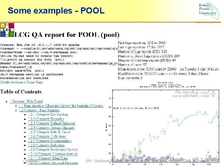 Some examples - POOL J. Benard SPI - Software Process & Infrastructure 19 Some examples - POOL J. Benard SPI - Software Process & Infrastructure 19