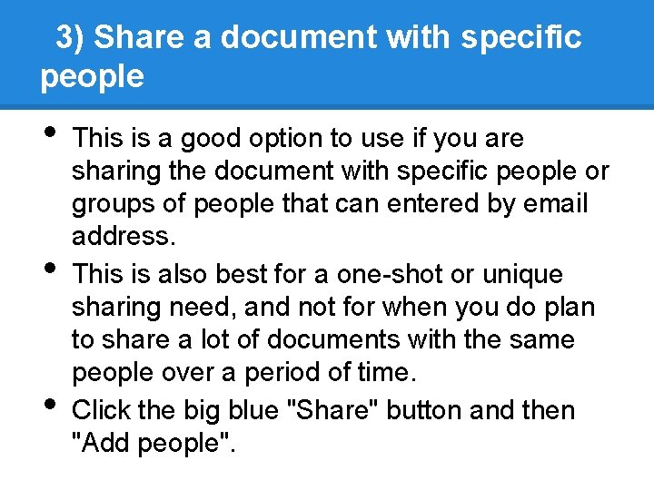 3) Share a document with specific people • • • This is a good