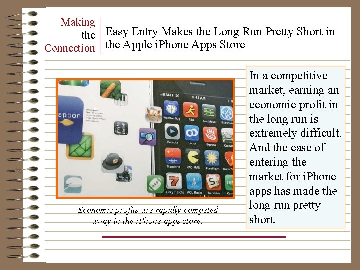 Making the Easy Entry Makes the Long Run Pretty Short in Connection the Apple