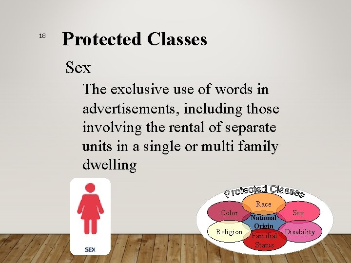 18 Protected Classes Sex The exclusive use of words in advertisements, including those involving