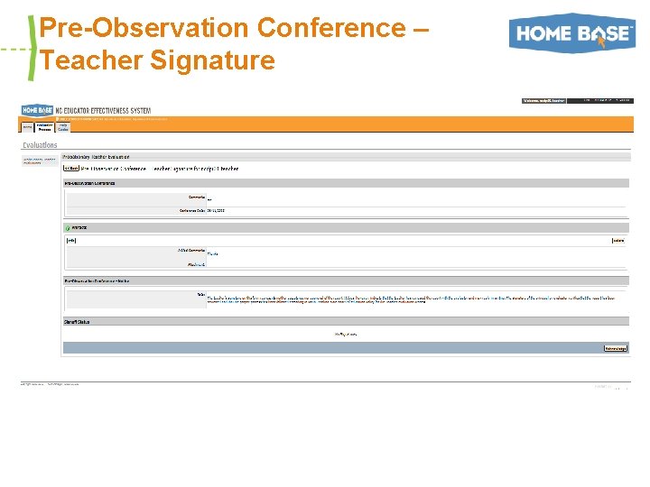 Pre-Observation Conference – Teacher Signature 
