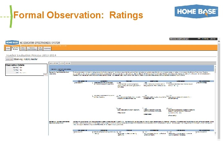 Formal Observation: Ratings 