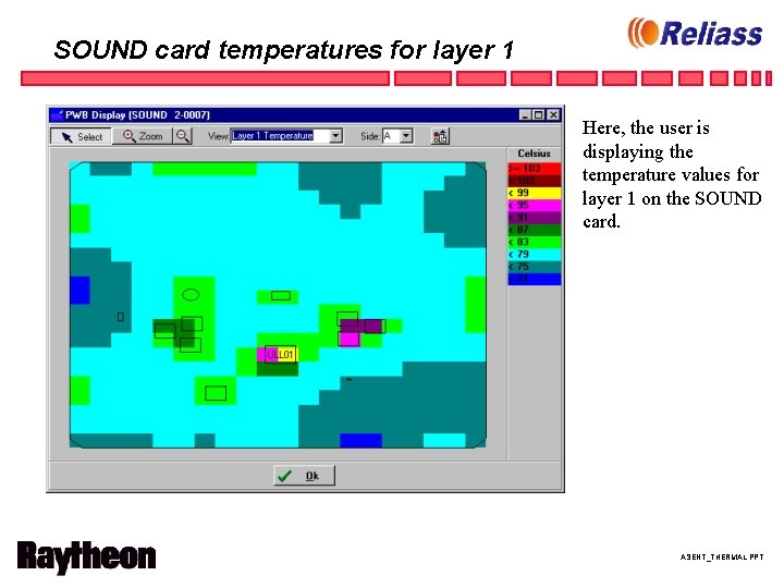 SOUND card temperatures for layer 1 Here, the user is displaying the temperature values