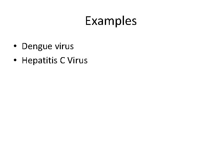 Examples • Dengue virus • Hepatitis C Virus 