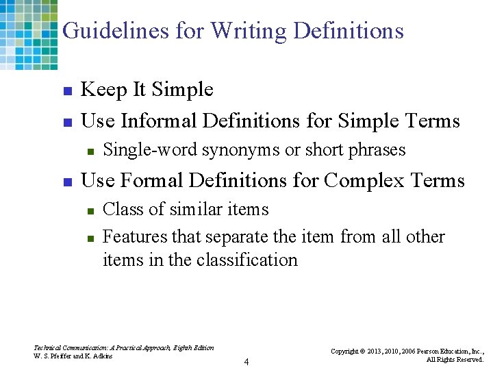 Guidelines for Writing Definitions n n Keep It Simple Use Informal Definitions for Simple