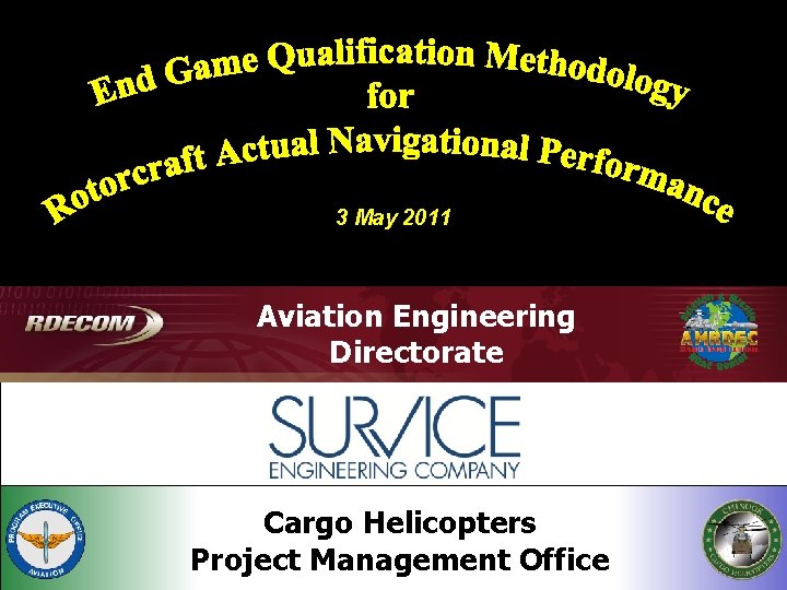 3 May 2011 Aviation Engineering Directorate Cargo Helicopters Project Management Office 