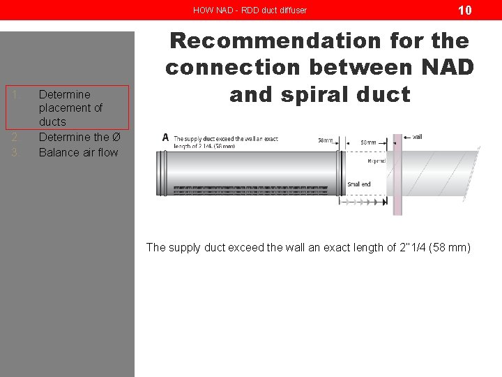 HOW NAD - RDD duct diffuser 1. 2. 3. Determine placement of ducts Determine HOW NAD - RDD duct diffuser 1. 2. 3. Determine placement of ducts Determine