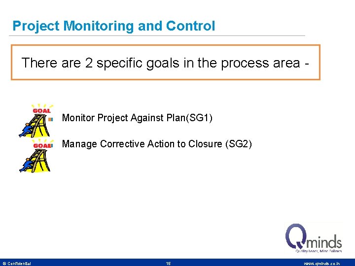 Project Monitoring and Control There are 2 specific goals in the process area -