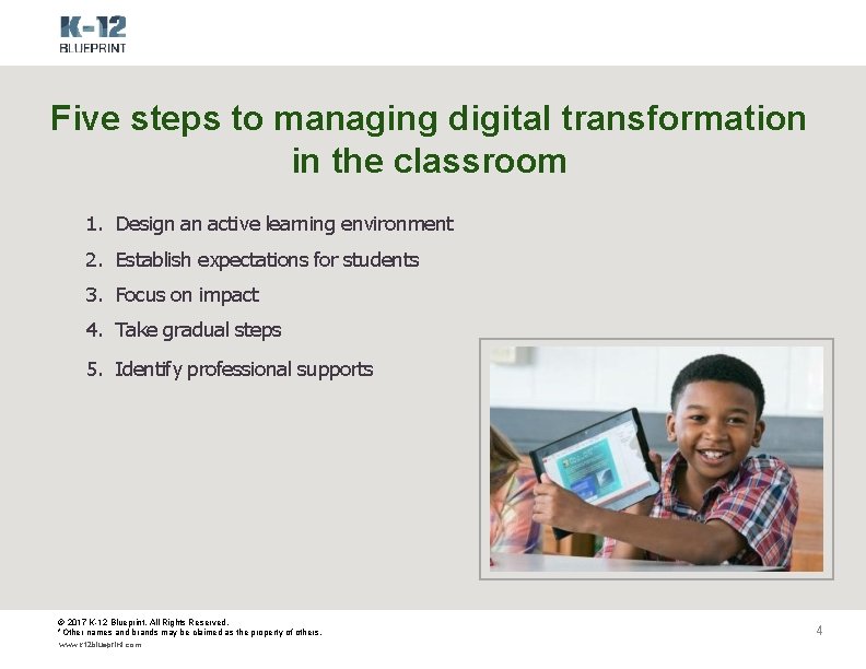 Five steps to managing digital transformation in the classroom 1. Design an active learning