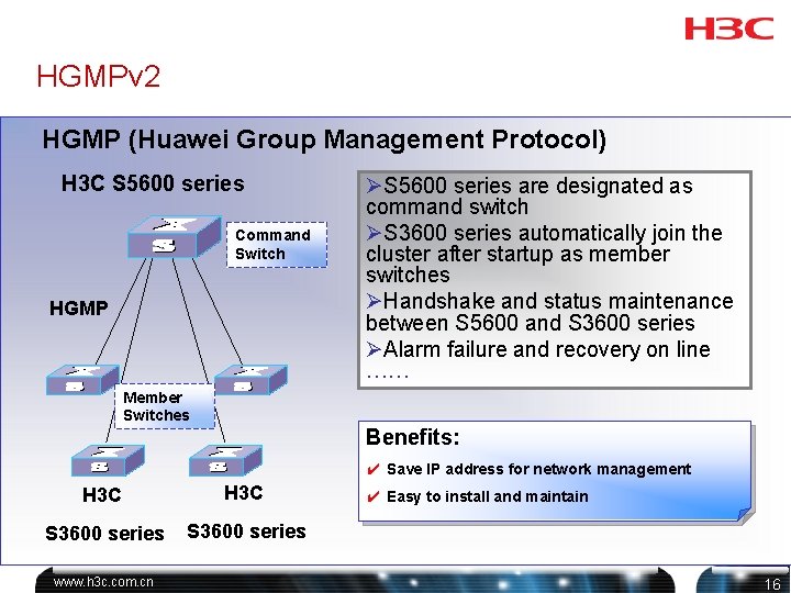 H 3 C S 3600 Series Switches Agenda