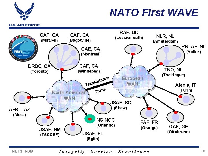 NATO First WAVE CAF, CA (Mirabel) (Bagotville) RAF, UK (Lossiemouth) NLR, NL (Amsterdam) RNLAF,