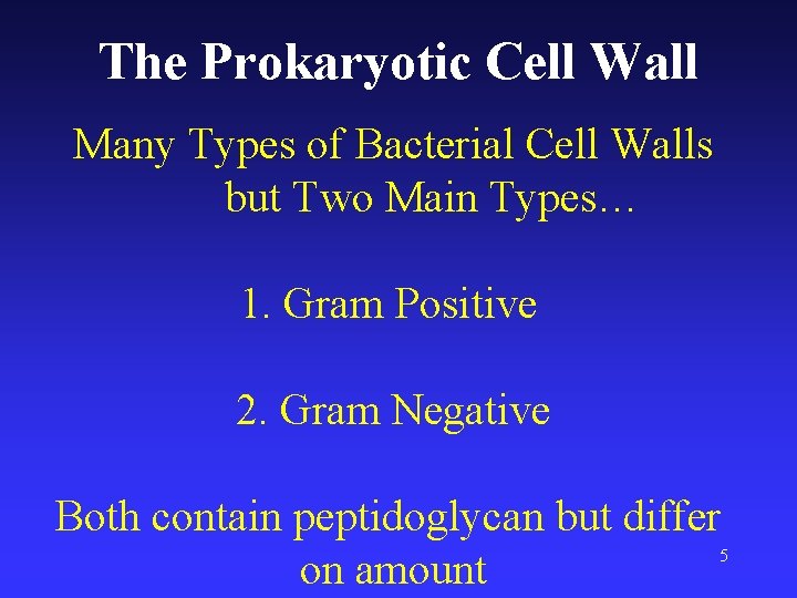 The Prokaryotic Cell Wall Many Types of Bacterial Cell Walls but Two Main Types…