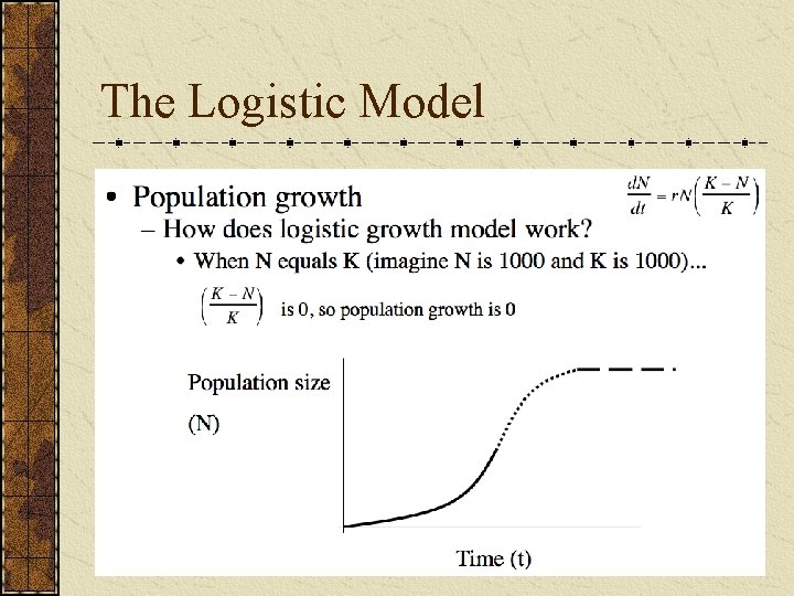 The Logistic Model 