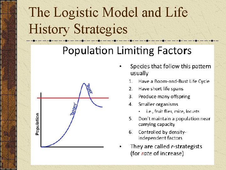 The Logistic Model and Life History Strategies 