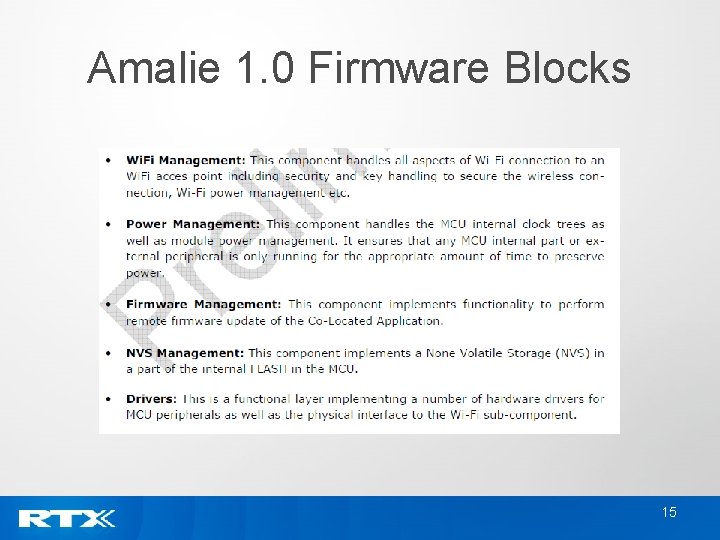 Amalie 1. 0 Firmware Blocks 15 