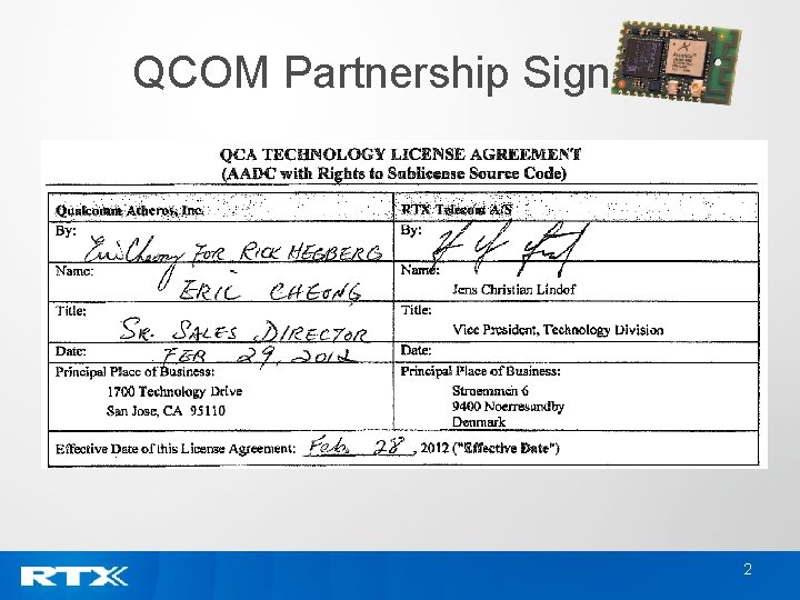 QCOM Partnership Signed 2 