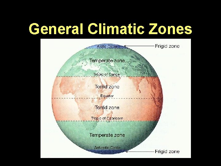 General Climatic Zones 