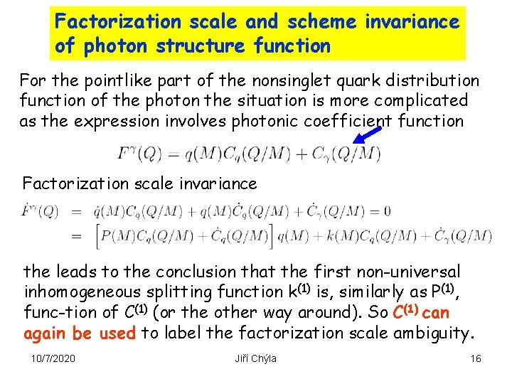 Factorization scale and scheme invariance of photon structure function For the pointlike part of
