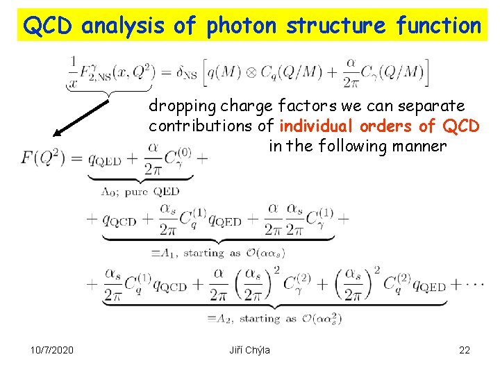QCD analysis of photon structure function dropping charge factors we can separate contributions of